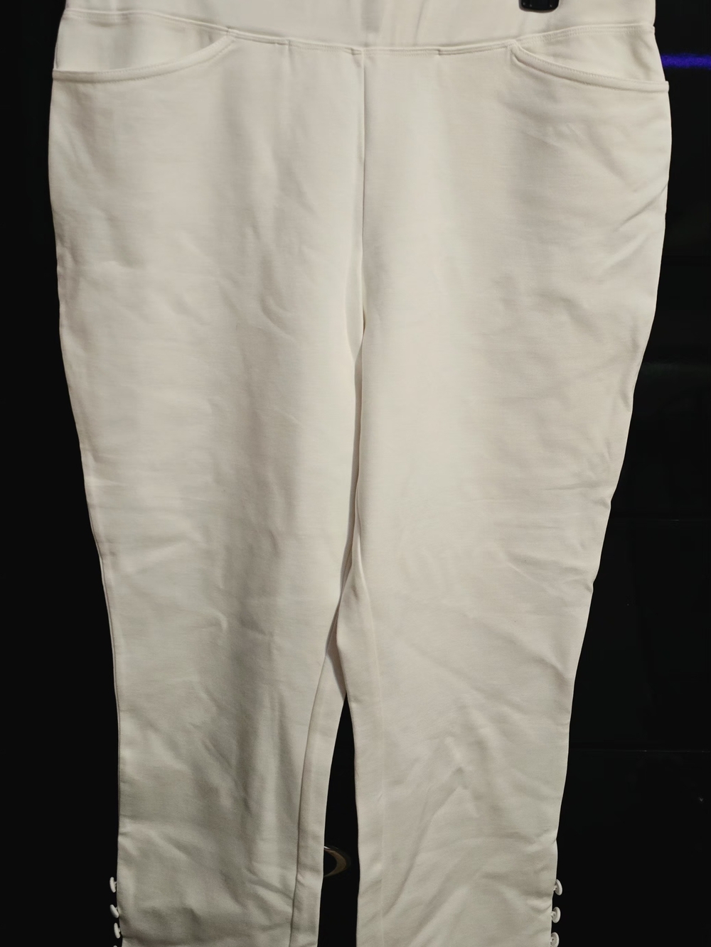 Kim Gravel White Slim Ponte Knit Pants